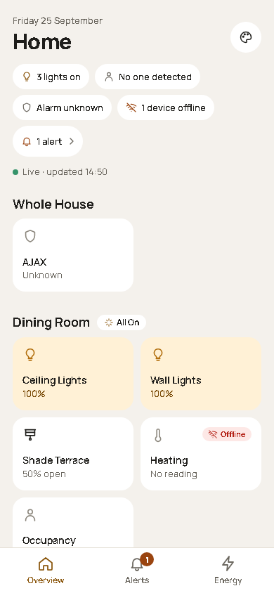 LCD Dashboard on a homeowner's phone